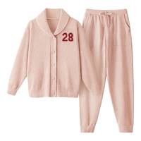 蕉内绒绒5系女士睡衣半边绒家居服冬季加绒加厚 【女翻领】镍粉 L