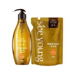 滋源 生姜控油蓬松防脱育发洗发水露强韧固发防断发665ml