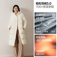 森马(Semir)陈都灵|90绒子羽绒服女25冬长款三防抗静电连帽外套109725113001