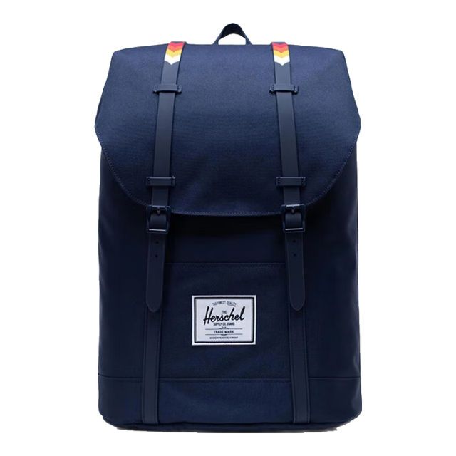 Herschel Supply Herschel Retreat 赫行 19L大号双肩包 深蓝/彩虹橡胶带