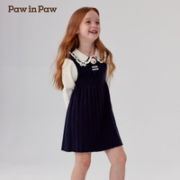 PawinPaw卡通小熊童装秋冬女童假两件毛织连衣裙甜美 Navy藏青色/59 110 cm