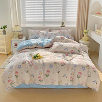 韫色纯棉被套单件加厚100全棉被罩1.5米宿舍被单双人150x200x230 透明 花儿朵朵 220x240cm单件被套