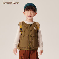 PawinPaw卡通小熊童装秋冬男女童舒适梭织时尚百搭马甲 Green绿色/40 130 cm
