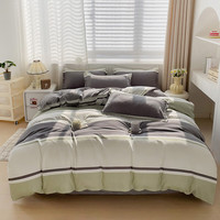 韫色纯棉被套单件加厚100全棉被罩1.5米宿舍被单双人150x200x230 绿色 米格利 180x200cm单件被套