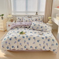 韫色纯棉被套单件加厚100全棉被罩1.5米宿舍被单双人150x200x230 白色 清新物语 150x200cm单件被套