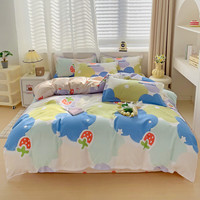 韫色纯棉被套单件加厚100全棉被罩1.5米宿舍被单双人150x200x230 孔雀蓝 七彩草莓 220x240cm单件被套