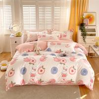 韫色纯棉被套单件加厚100全棉被罩1.5米宿舍被单双人150x200x230 蜜桃兔 180x220cm单件被套