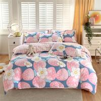 韫色纯棉被套单件加厚100全棉被罩1.5米宿舍被单双人150x200x230 草莓爱恋新 200x230cm单件被套