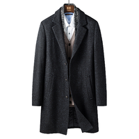 罗蒙 一衣两穿 可拆卸领含羊毛大衣保暖毛呢外套男士大衣