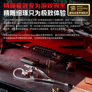  竹林鸟 EQ调音驱动APP 电竞入耳式有线游戏耳机 硅麦 Type-c带麦版