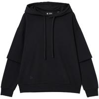 杰克·琼斯(JACK&JONES)男装潮流百搭舒适纯色假两件抽绳连帽亲肤卫衣上衣男款225133061 E40黑色 常规 XS