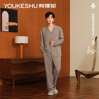 有棵树 YOUKESHU【代言人成毅同款】睡衣男春秋防螨家居服套装女秋冬 【女款】松石绿 M