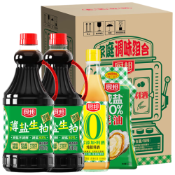 厨邦 薄盐生抽1.5kg*2+零添加纯酿料酒500ml+厨邦减盐30%蚝油640g