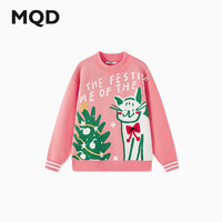 马骑顿（MQD）MQD冬季女大童学院风卡通可爱保暖半高领毛衣 粉红 130