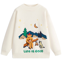 MQD童装男大童23冬卡通保暖半高领套头毛衣 本白 120 (M)