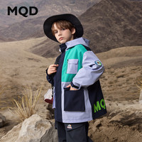 马骑顿(MQD)MQD男大童秋季户外露营撞色工装风衣外套 藏青 1