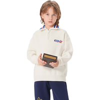 马骑顿 MQD童装男大童23冬学院风休闲翻领毛衣 米白 130