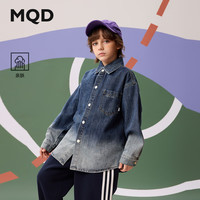 马骑顿（MQD）MQD秋季男大童经典休闲学院风渐变牛仔外套 中牛仔蓝 120