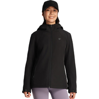 探拓软壳衣时尚防风透气耐磨外套连帽运动风衣 云墨黑 3XL 