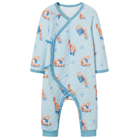ibaby/英伦宝贝婴儿连体衣新生儿哈衣儿童内衣男女童家居服宝宝爬服春 雨林小熊猫空气层连体 66cm