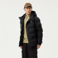 保暖服饰、有券的上：坦博尔 户外90白鸭绒连帽羽绒服 短款保暖外套 黑色
