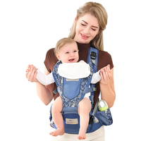 纽贝乐(NewBealer)婴儿背带腰凳前抱式夏季透气X型抱娃宝宝前后两用多功能坐凳 艾尔静蓝:6点式减压,夏季