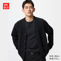 优衣库男装女装柔软绵羊毛V领针织开衫/毛衣毛衫外套25新款478547 0
