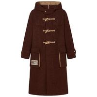 Teenie Weenie小熊冬季简约风牛角扣圈圈纱毛呢大衣绵羊毛混纺外套 棕色 S (160)