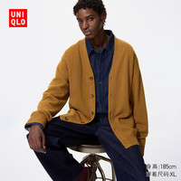 优衣库 男装女装柔软绵羊毛V领针织开衫/毛衣毛衫外套25478547 35 浅褐色