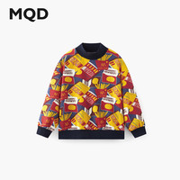 马骑顿（MQD）MQD童装男童加绒加厚卫衣2024冬季圆领儿童满版印花上衣 花色 1