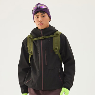 探拓三合一冲锋衣男女加绒透气徒步登山外套 【男款】云墨黑 M