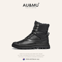 AU&MU 5折冬季羊皮毛一体加绒雪地靴