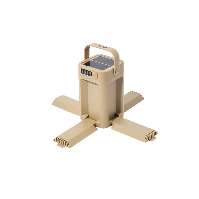 PLUS会员：牧高笛 MOBIGARDEN）京界 户外露营太阳能充电四叶折叠多功能营灯 NX25673003 和风沙