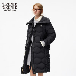 TEENIE WEENIE 小熊羽绒服女秋冬简约风腰带修身保暖羽绒服外套