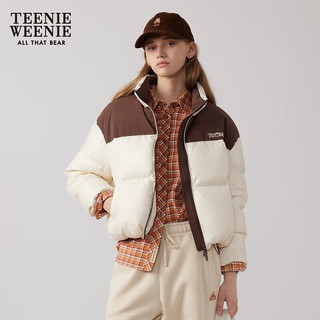Teenie Weenie小熊女装时尚简约鸭绒羽绒服冬季保暖短款羽绒衣外套 乳白色 M (165)