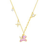 周大生(CHOW TAI SENG)梦幻星辰生肖马项链女纯银珐琅首饰送