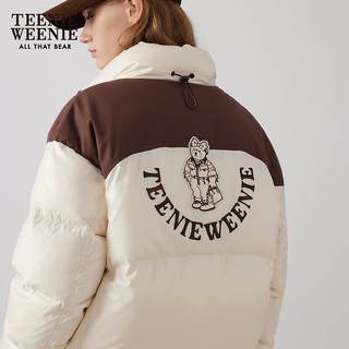 Teenie Weenie小熊女装时尚简约鸭绒羽绒服冬季保暖短款羽绒衣外套 乳白色 M (165)