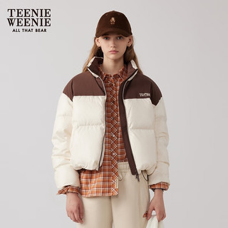 Teenie Weenie小熊女装时尚简约鸭绒羽绒服冬季保暖短款羽绒衣外套 乳白色 M (165)