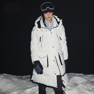 Teenie Weenie小熊女装冬季时尚防水透湿工装简约休闲棉花糖羽绒服 白色