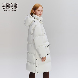 Teenie Weenie小熊女装冬季时尚防水透湿工装简约休闲棉花糖羽绒服 白色