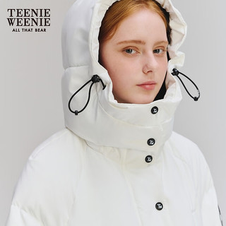 Teenie Weenie小熊女装冬季时尚防水透湿工装简约休闲棉花糖羽绒服 白色