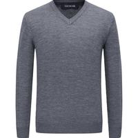 雅戈尔（YOUNGOR）羊毛衫男V领全绵羊毛羊毛衫舒适暖和厚度适中 中灰 常规 XL (110)