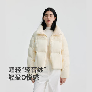 冰洁 95 绒 800+蓬松度羽绒服女短立领泡芙面包服J5400DO10D