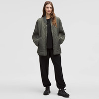 lululemon丨Quilted Light 女士绗缝带夹层长款外套 拒水 LW4BXSS 石板棕 3XS /0