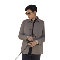 雅戈尔(YOUNGOR)风衣男翻领长款羽绒风衣锦纶可脱卸鹅绒内胆男士上衣外套 卡其 XL 180/100A