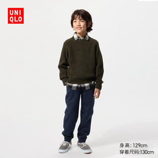 优衣库童装男童女童仿羊羔绒运动裤加绒保暖卫裤478140 478140/69藏青色 1