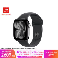 苹果 Apple Watch Series 11 智能手表 GPS版 42mm 亮黑色 铝金属 黑色运动型表带 S/M