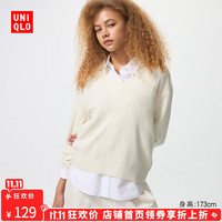 优衣库女装可机洗罗纹半开领针织衫/毛衣25秋冬新款480414