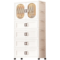 纳份爱儿童衣柜宝宝衣服整理箱婴儿小衣橱塑料家用简易储物收纳柜 60面宽【1衣柜+2收纳箱】 【加厚材质无异味】