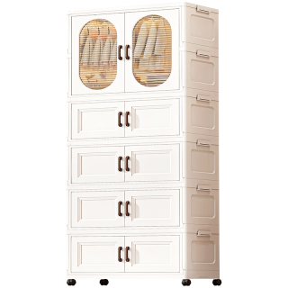 纳份爱 收纳柜 150*60CM宽度透明茶 1衣柜+2收纳箱